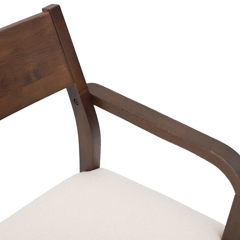 vidaXL Eetkamerstoelen met kussens 2 st massief hout rubber bruin