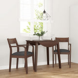 vidaXL Eetkamerstoelen met kussens 2 st massief hout rubber bruin