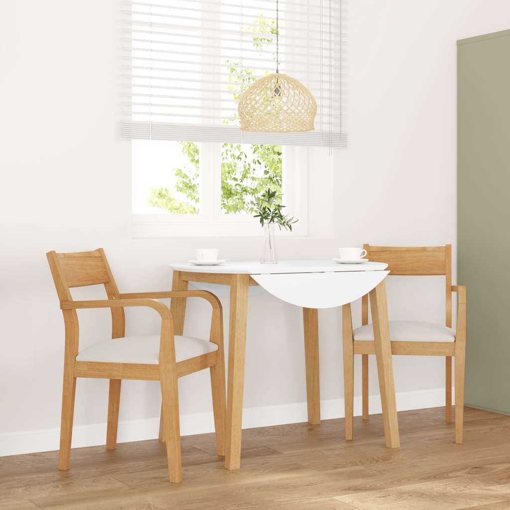 vidaXL Eetkamerstoelen met kussens 2 st massief hout rubber bruin