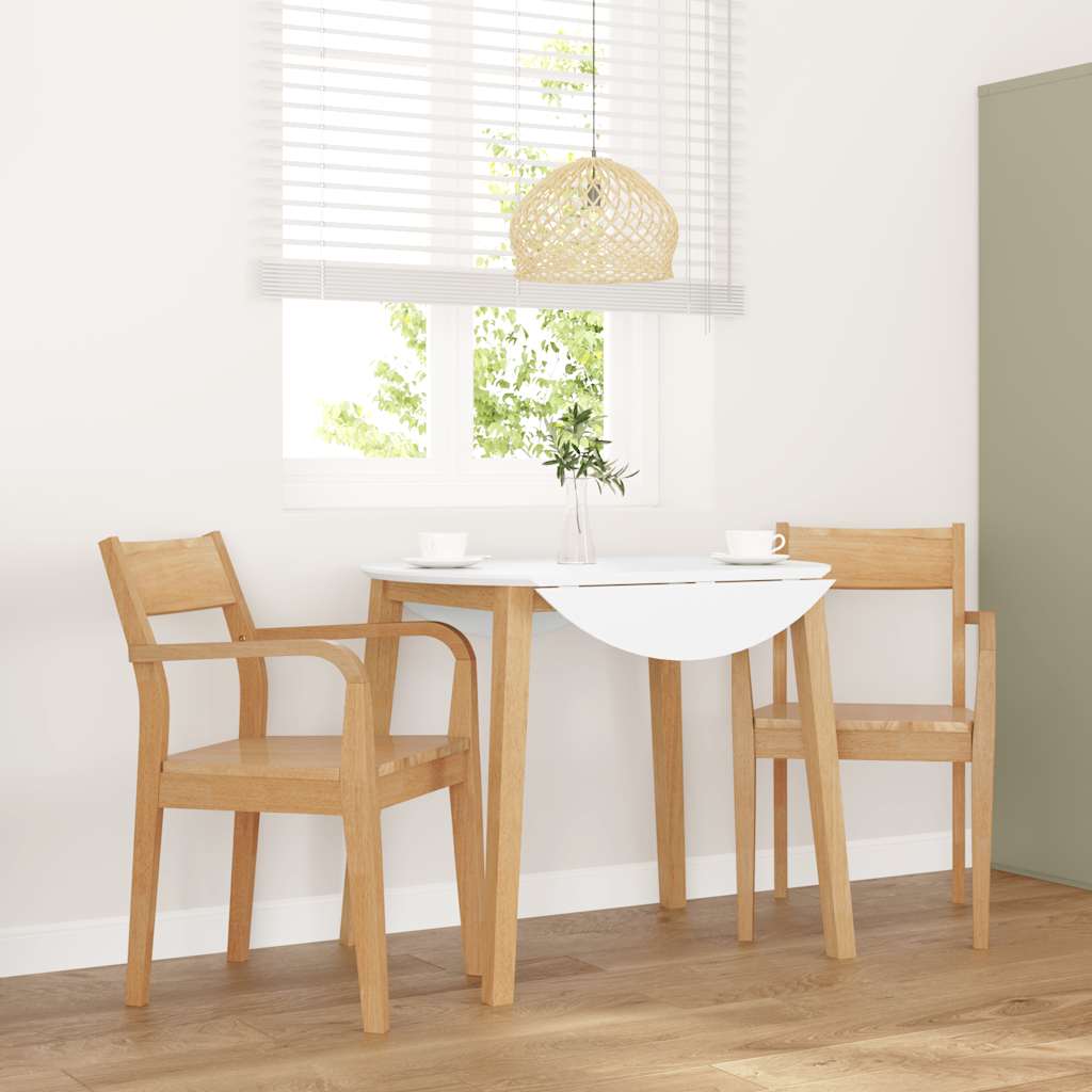 vidaXL Eetkamerstoelen met kussens 2 st massief hout rubber bruin