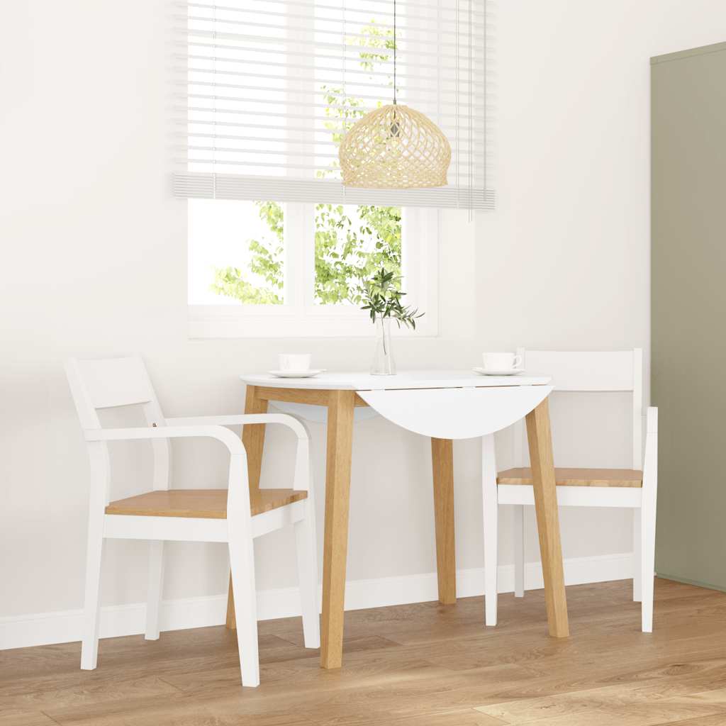 vidaXL Eetkamerstoelen met kussens 2 st massief hout rubber bruin