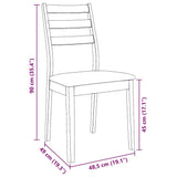 vidaXL Dining Chairs with Cushions 2 pcs Solid Rubberwood Brown