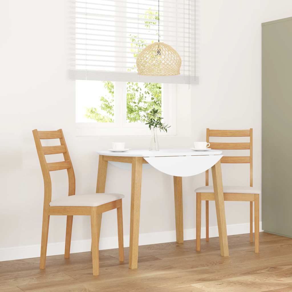 vidaXL Dining Chairs with Cushions 2 pcs Solid Rubberwood Brown