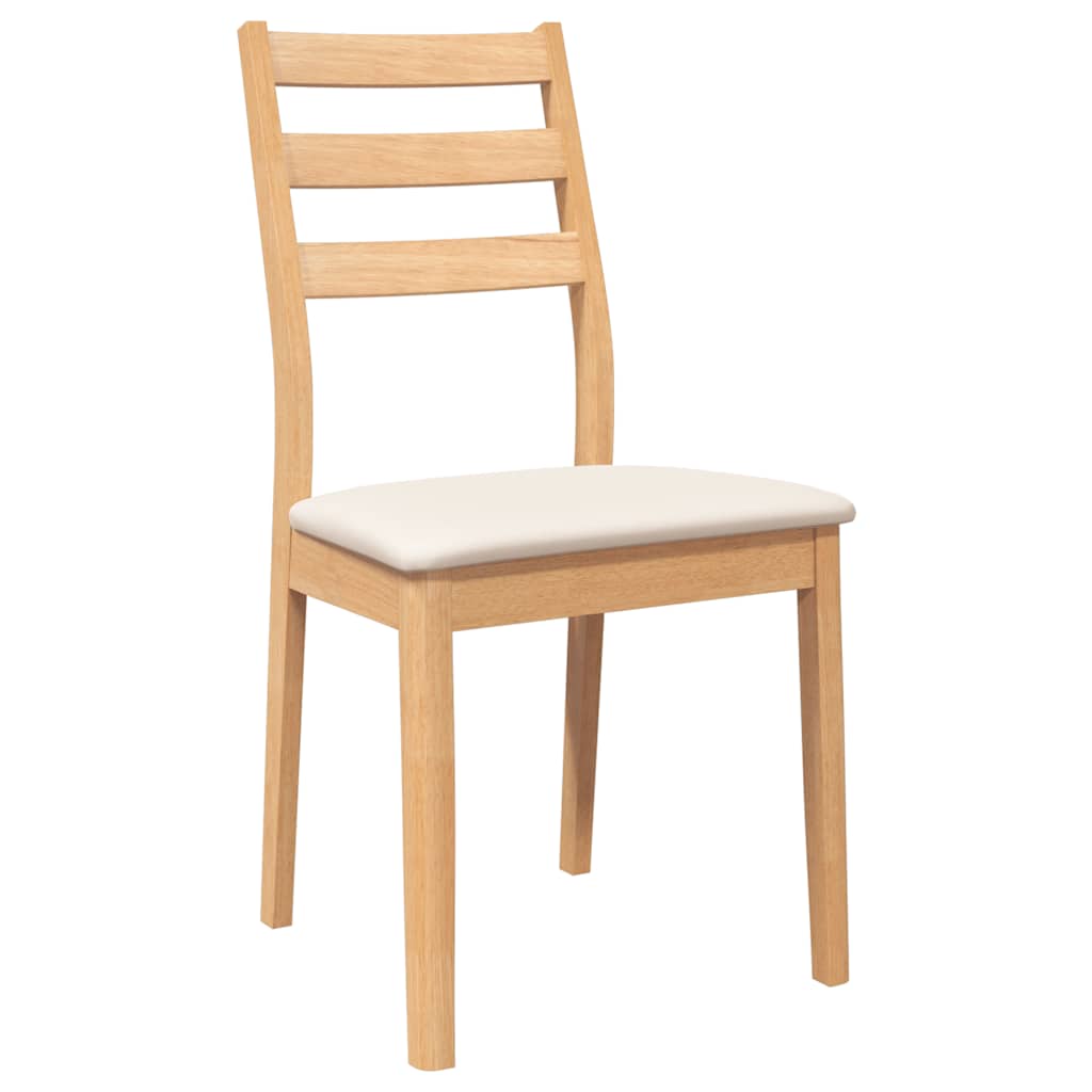 vidaXL Dining Chairs with Cushions 2 pcs Solid Rubberwood Brown