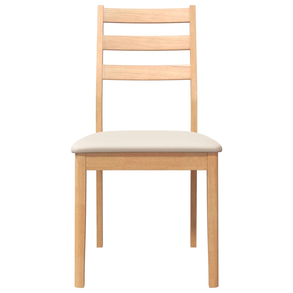 vidaXL Dining Chairs with Cushions 2 pcs Solid Rubberwood Brown