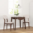 vidaXL Eetkamerstoelen met kussens 2 st massief hout rubber bruin