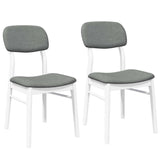 vidaXL Eetkamerstoelen met kussens 2 st massief hout rubber bruin