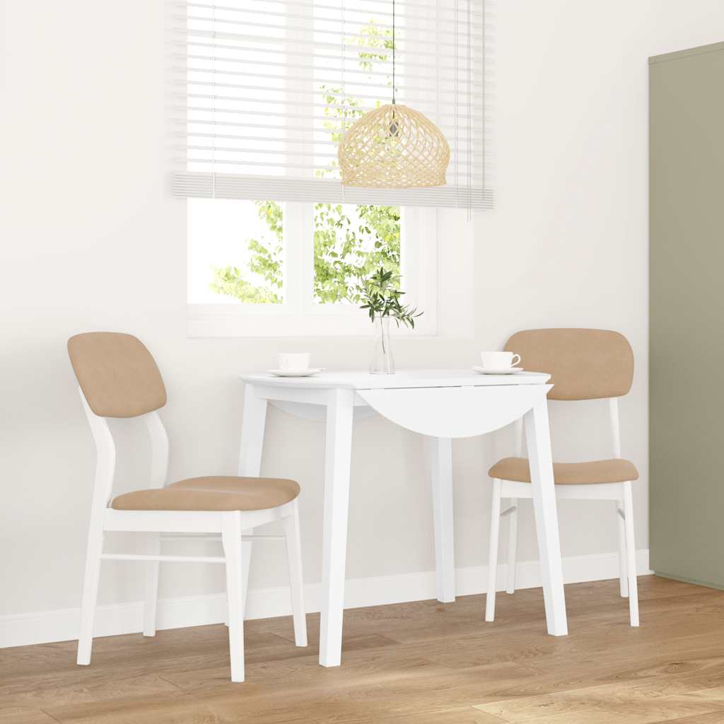 vidaXL Eetkamerstoelen met kussens 2 st massief hout rubber bruin