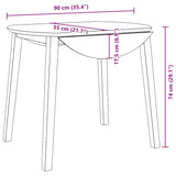 vidaXL Eettafel bruin massief hout rubber