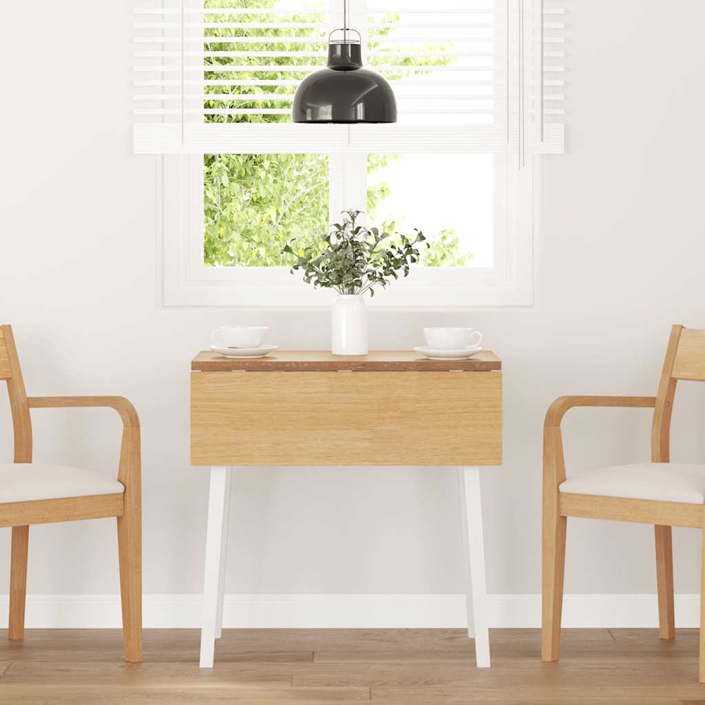 vidaXL Eettafel massief hout wit rubber