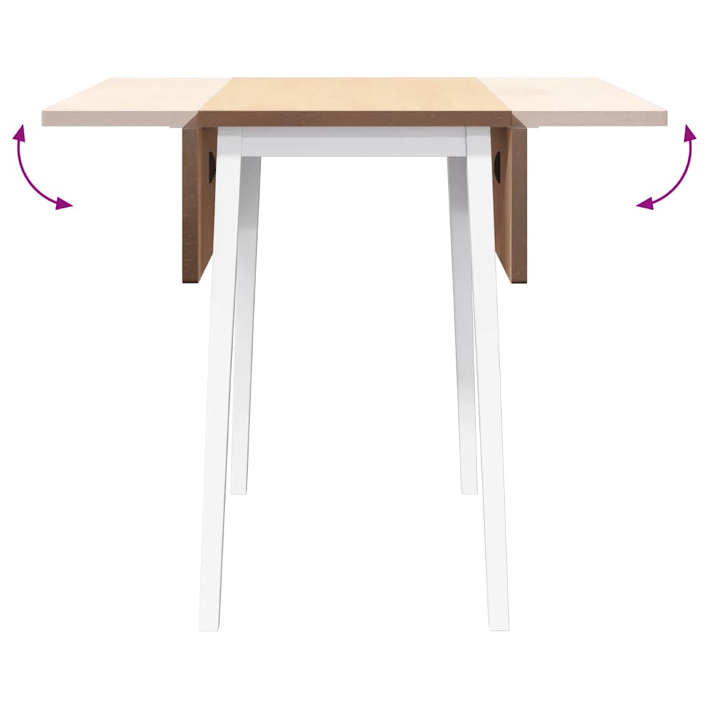 vidaXL Eettafel massief hout wit rubber