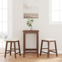 vidaXL Bar Stools with Cushions 2 pcs Solid Rubberwood Brown