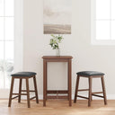 vidaXL Bar Stools with Cushions 2 pcs Solid Rubberwood Brown