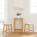 vidaXL Bar Stools with Cushions 2 pcs Solid Rubberwood Brown