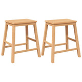 vidaXL Bar Stools with Cushions 2 pcs Solid Rubberwood Brown