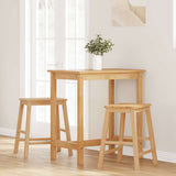vidaXL Bar Stools with Cushions 2 pcs Solid Rubberwood Brown
