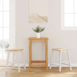 vidaXL Bar Stools with Cushions 2 pcs Solid Rubberwood Brown