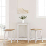 vidaXL Bar Stools with Cushions 2 pcs Solid Rubberwood Brown