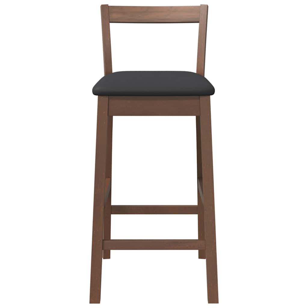 vidaXL Barkrukken met kussens 2 stuks Bruin massief hout rubber