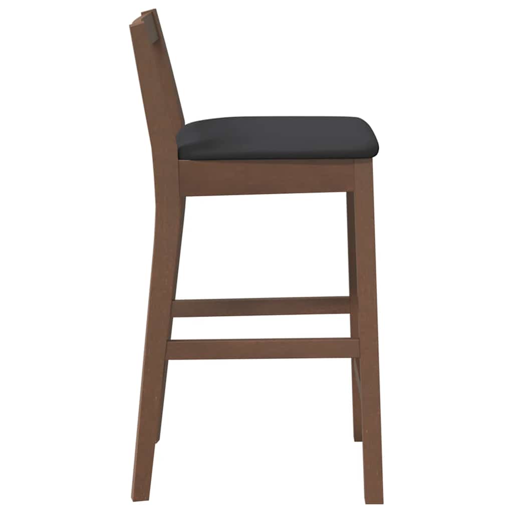 vidaXL Barkrukken met kussens 2 stuks Bruin massief hout rubber