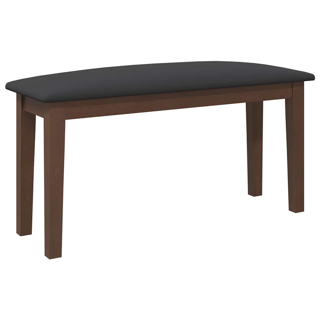 vidaXL Bank 90 cm massief hout rubber bruin