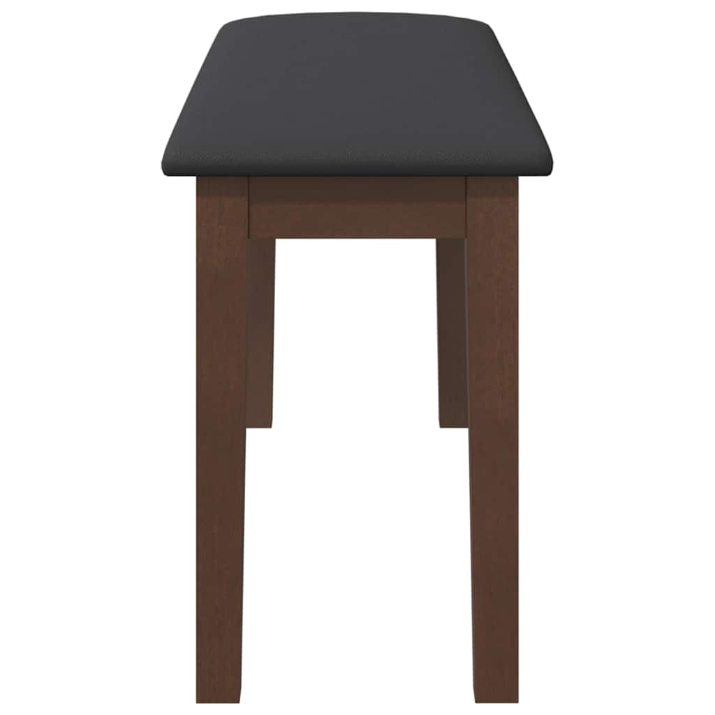 vidaXL Bank 90 cm massief hout rubber bruin