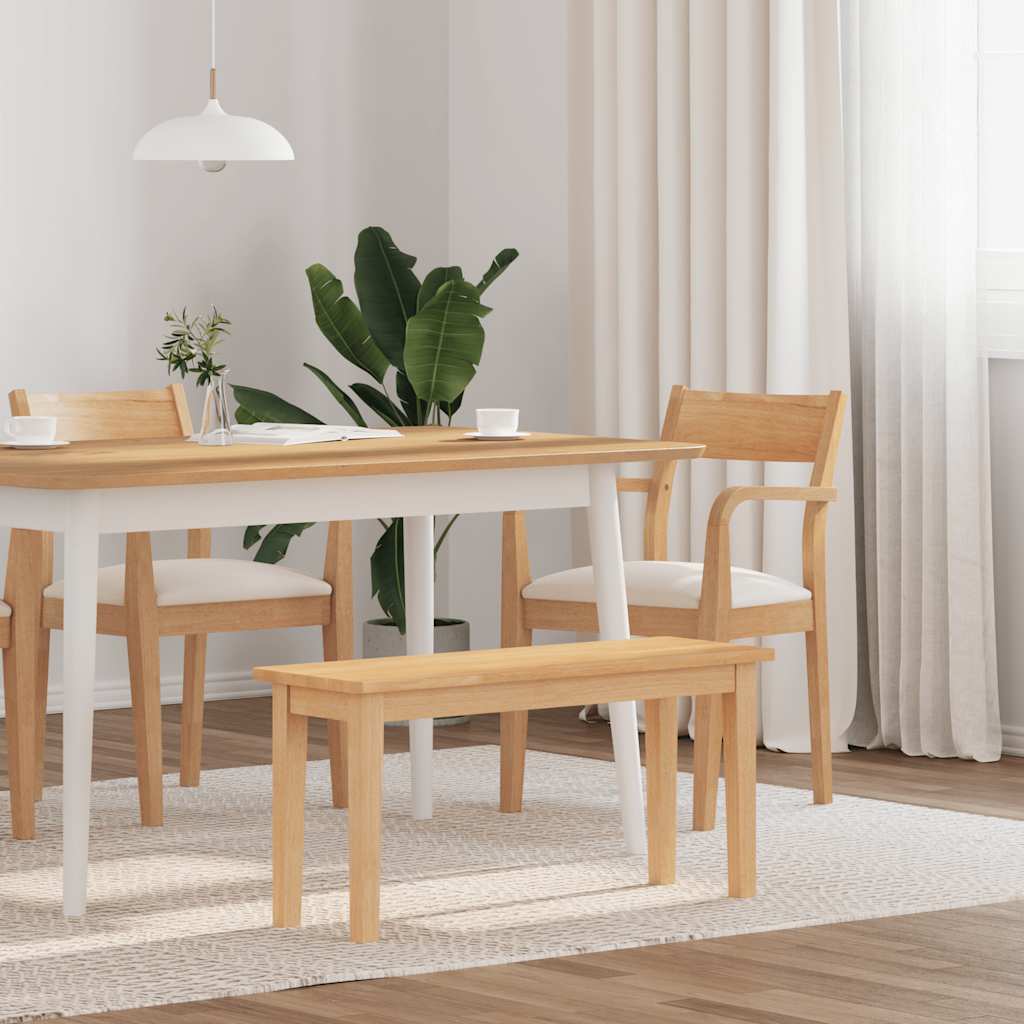 vidaXL Bank 90 cm massief hout rubber bruin