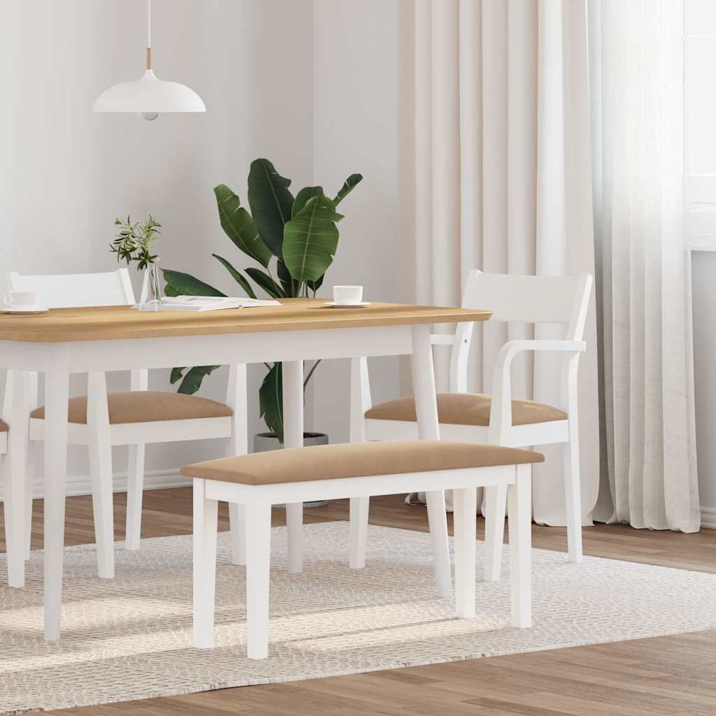 vidaXL Bank 90 cm massief hout rubber bruin