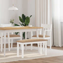 vidaXL Bank 90 cm massief hout rubber bruin