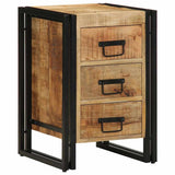 vidaXL Nachtkastje met lade Bruin 40 x 40 x 59 cm Massief Mango Hout