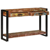 vidaXL Wandtafel Multikleur 120 x 33 x 75 cm Massief Gerecycleerd Hout