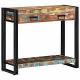 vidaXL Wandtafel Multikleur 120 x 33 x 75 cm Massief Gerecycleerd Hout