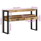 vidaXL Wandtafel met lade Bruin 120 x 33 x 75 cm Massief Mango Hout