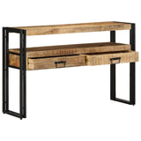 vidaXL Wandtafel met lade Bruin 120 x 33 x 75 cm Massief Mango Hout
