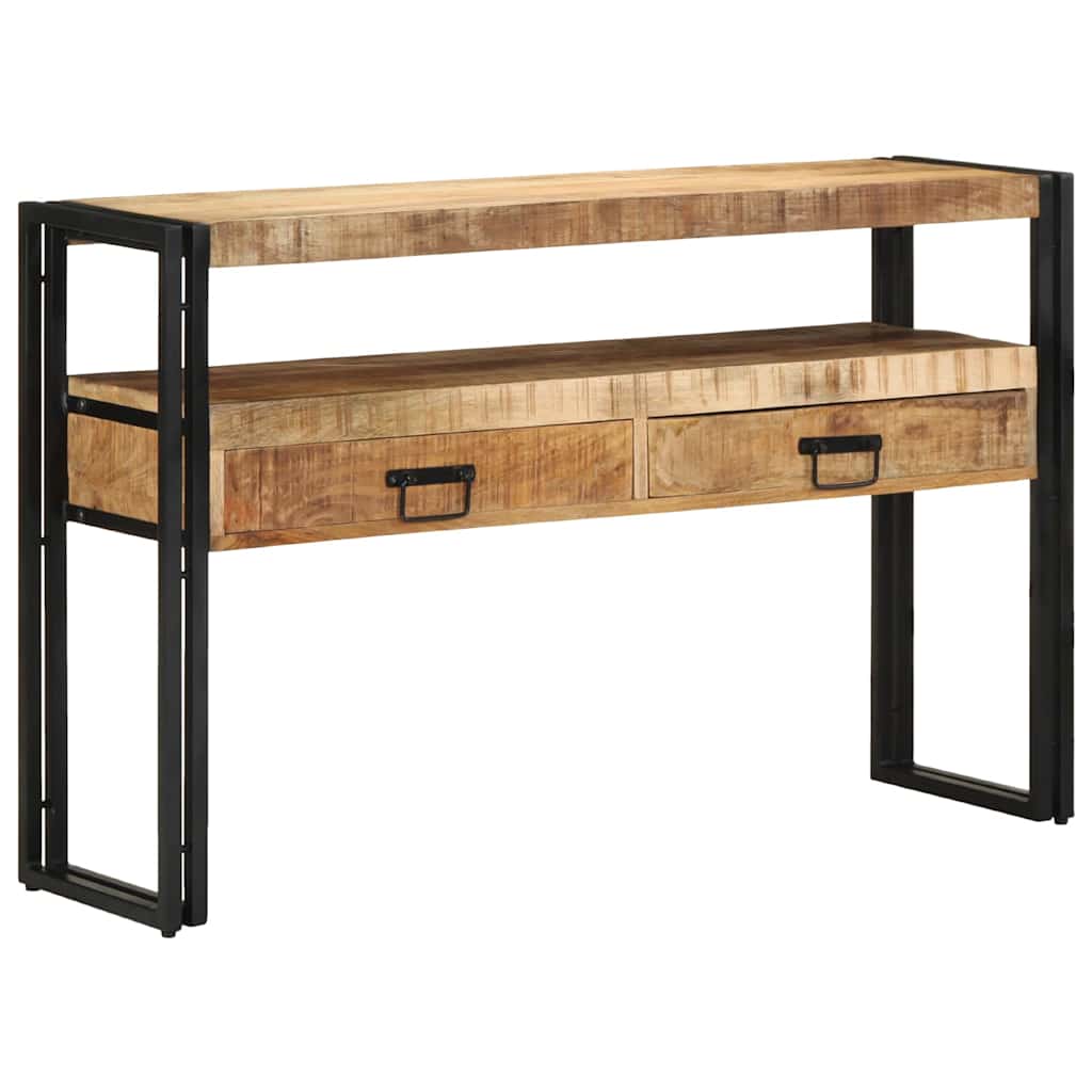 vidaXL Wandtafel met lade Bruin 120 x 33 x 75 cm Massief Mango Hout