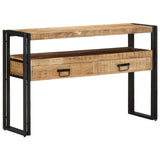 vidaXL Wandtafel met lade Bruin 120 x 33 x 75 cm Massief Mango Hout