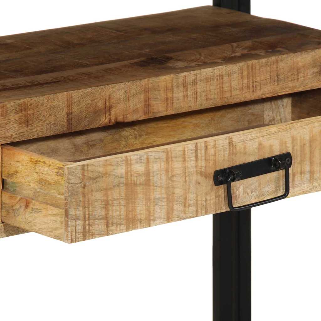 vidaXL Wandtafel met lade Bruin 120 x 33 x 75 cm Massief Mango Hout