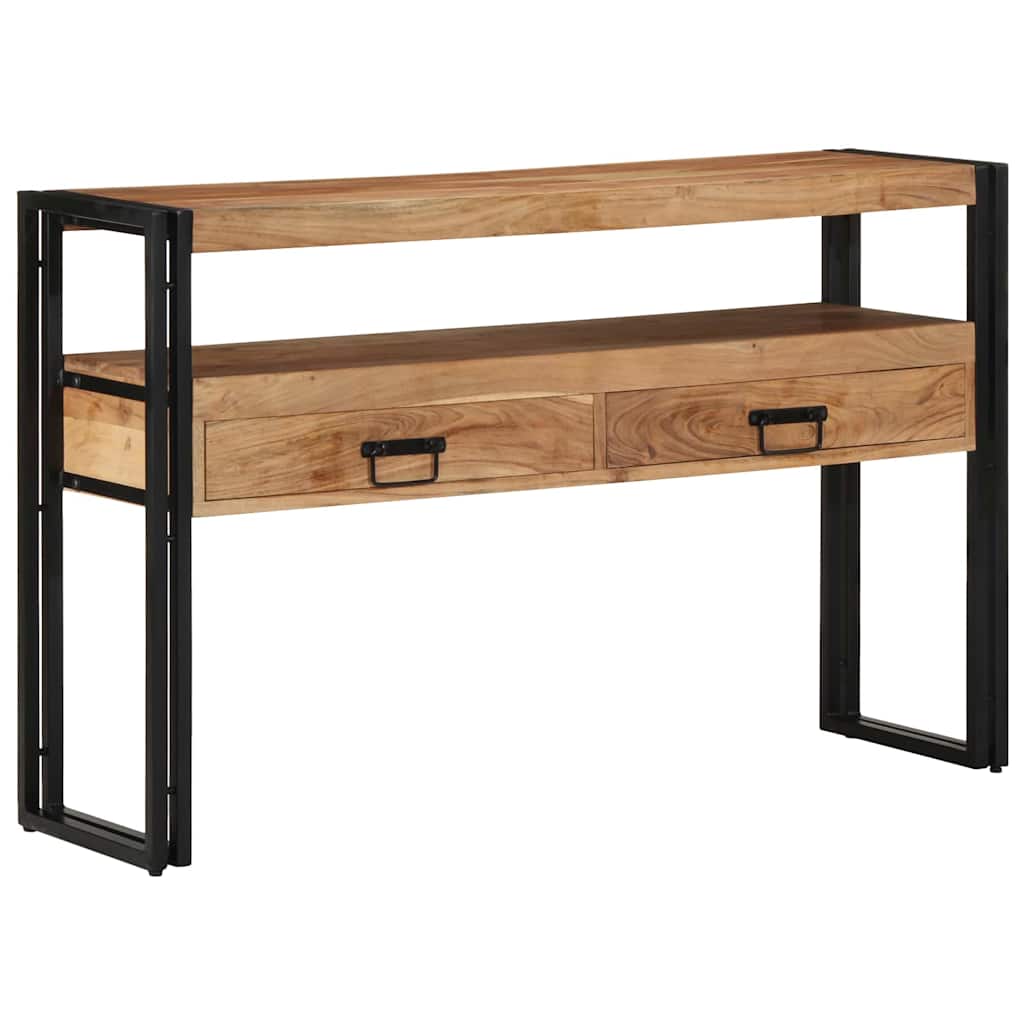 vidaXL Wandtafel met lade Bruin 120 x 33 x 75 cm Massief Mango Hout