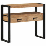 vidaXL Wandtafel met lade Bruin 120 x 33 x 75 cm Massief Mango Hout