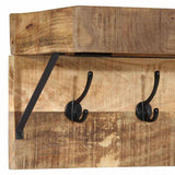 vidaXL Kapstok met plank Bruin 73 x 19 x 23 cm Massief acaciahout