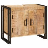 vidaXL Wastafelkast met plank Bruin 71 x 33 x 58 cm Massief Mango Hout
