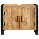 vidaXL Wastafelkast met plank Bruin 71 x 33 x 58 cm Massief Mango Hout