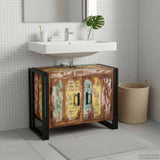 vidaXL Wastafelkast met plank Bruin 71 x 33 x 58 cm Massief Mango Hout