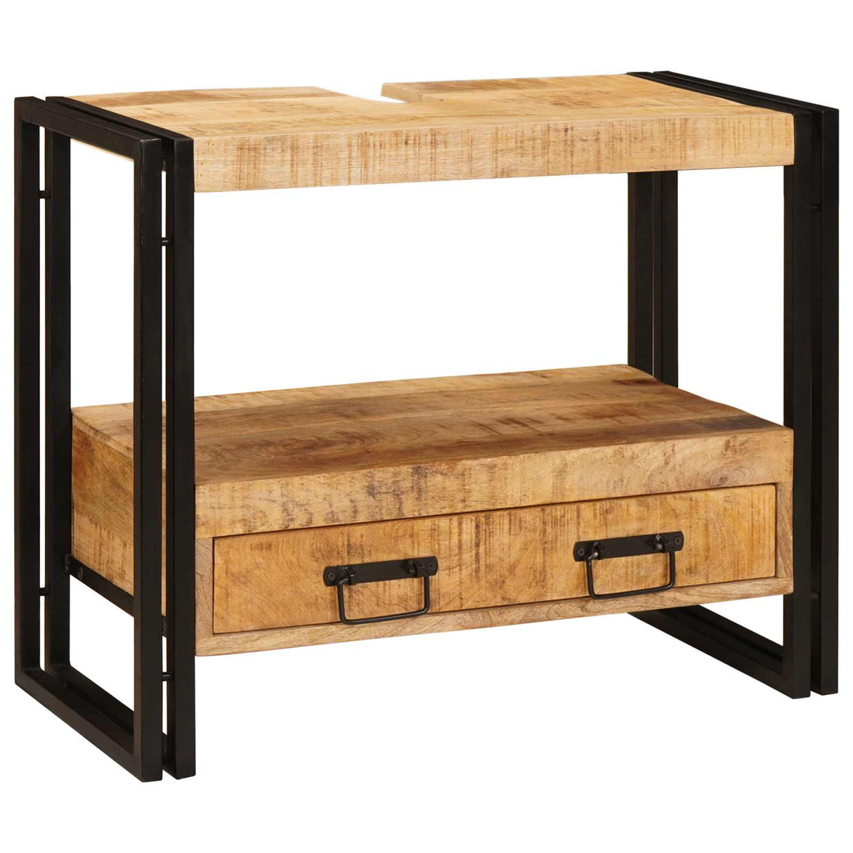 vidaXL Wastafel Kast met lade Bruin 71 x 33 x 58 cm Massief Mango Hout
