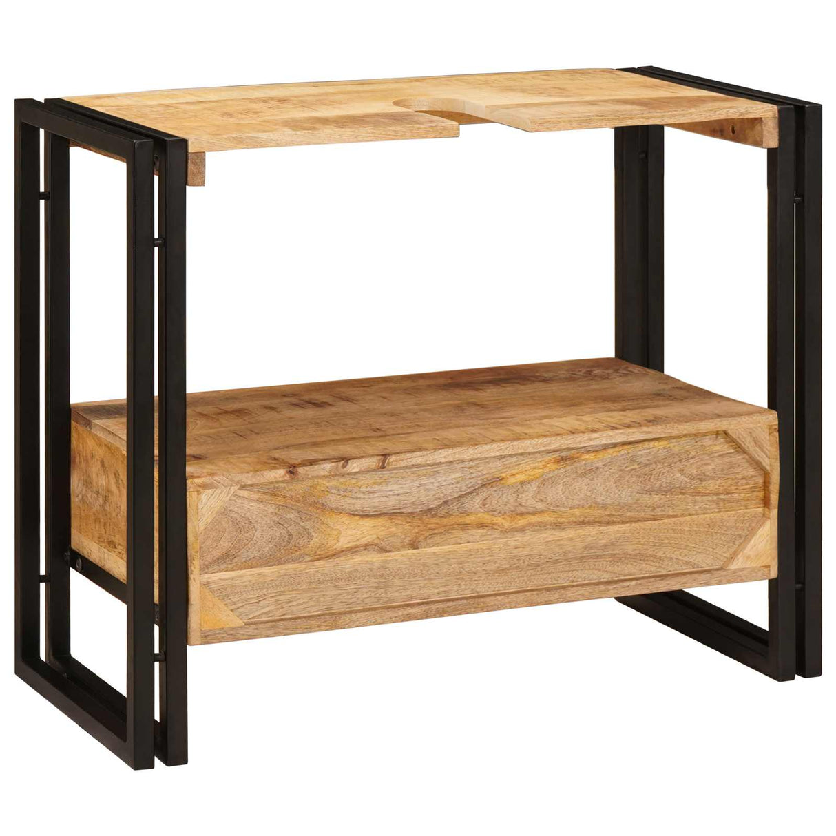 vidaXL Wastafel Kast met lade Bruin 71 x 33 x 58 cm Massief Mango Hout