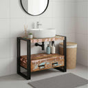 vidaXL Wastafel Kast met lade Bruin 71 x 33 x 58 cm Massief Mango Hout