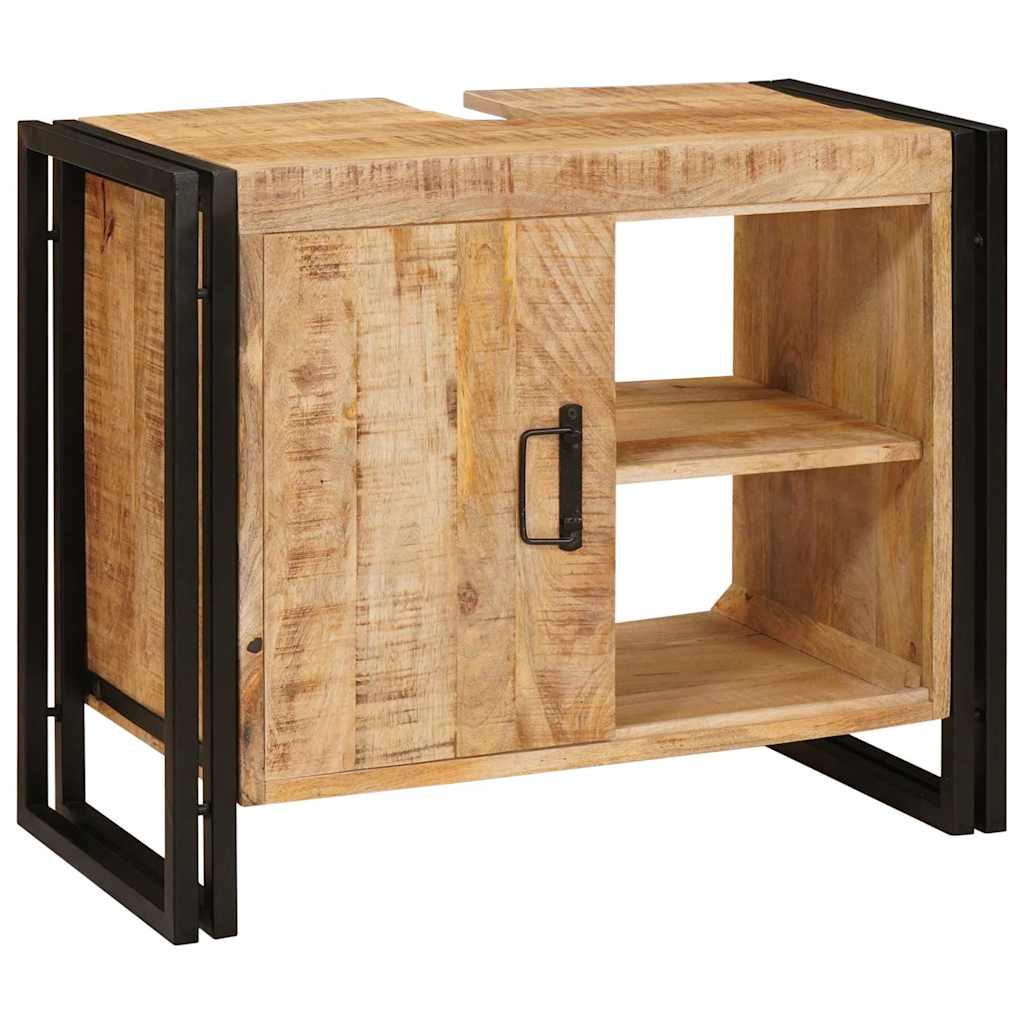 vidaXL Wastafelkast met plank Bruin 71 x 33 x 58 cm Massief Mango Hout