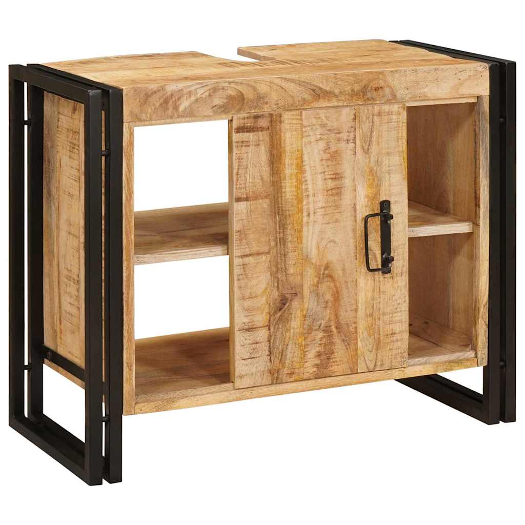 vidaXL Wastafelkast met plank Bruin 71 x 33 x 58 cm Massief Mango Hout