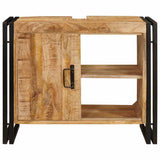 vidaXL Wastafelkast met plank Bruin 71 x 33 x 58 cm Massief Mango Hout