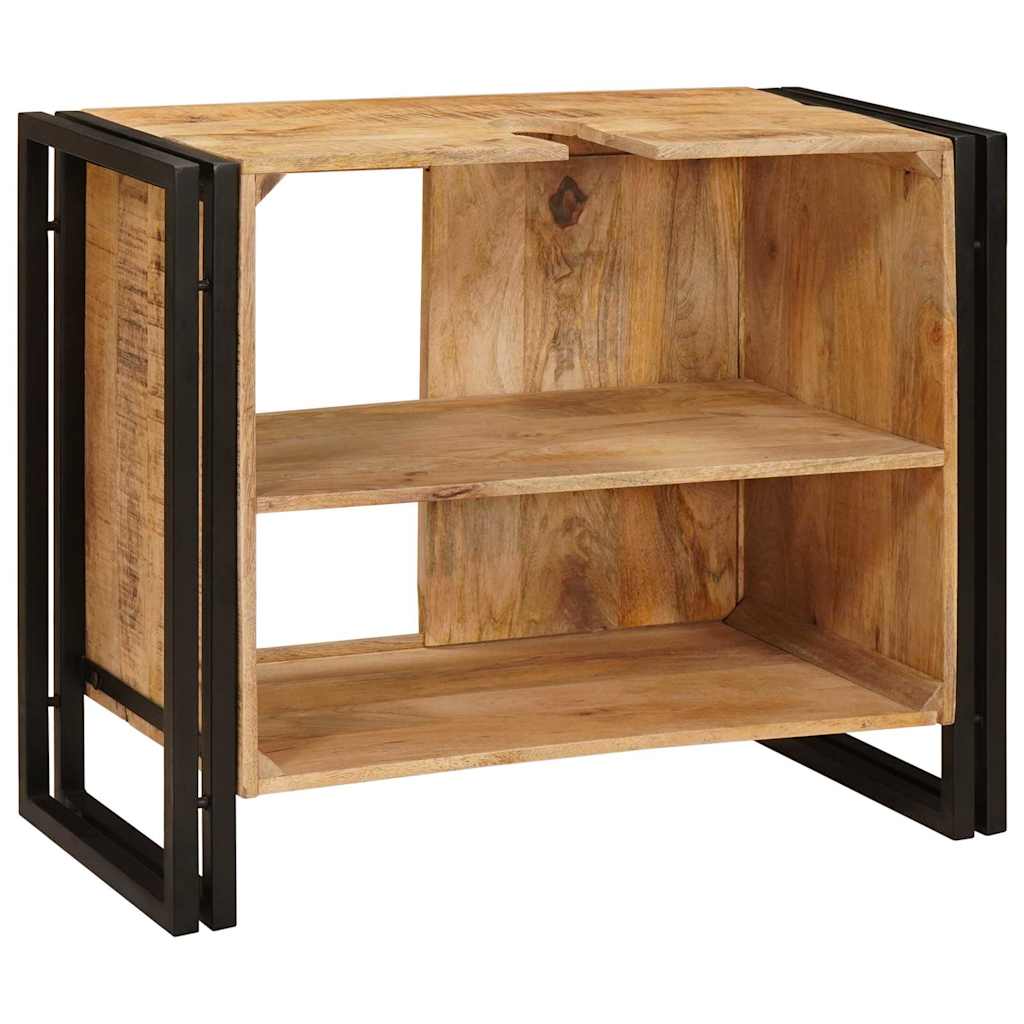 vidaXL Wastafelkast met plank Bruin 71 x 33 x 58 cm Massief Mango Hout